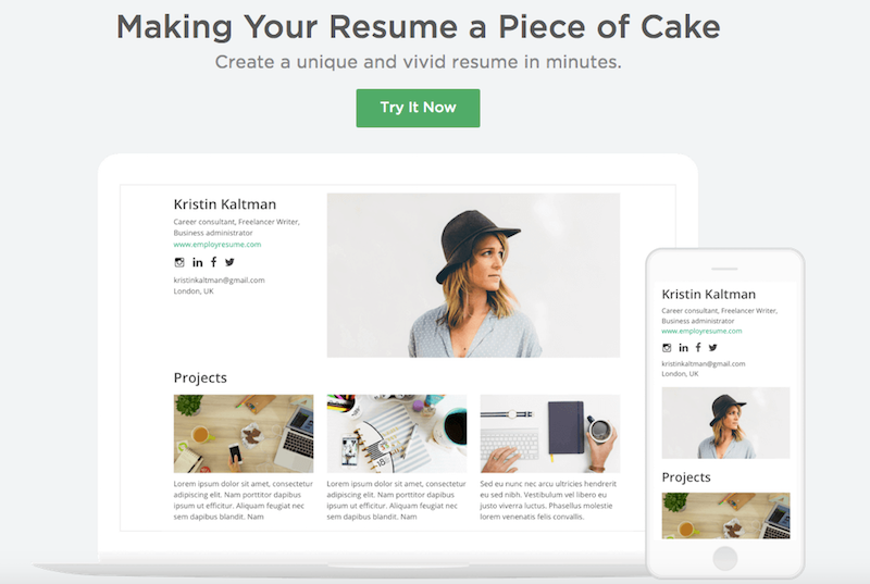 CakeResume te hace preguntas y luego genera un CV basado en esa información automáticamente.